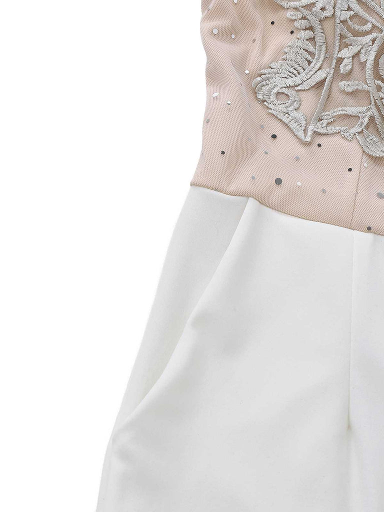 1960s Strapless Embroidered Corset Jumpsuit