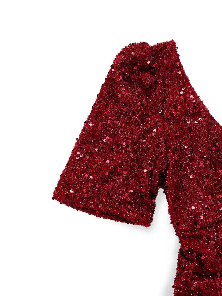 1930s Sequin Bow Maxi Mermaid Dress