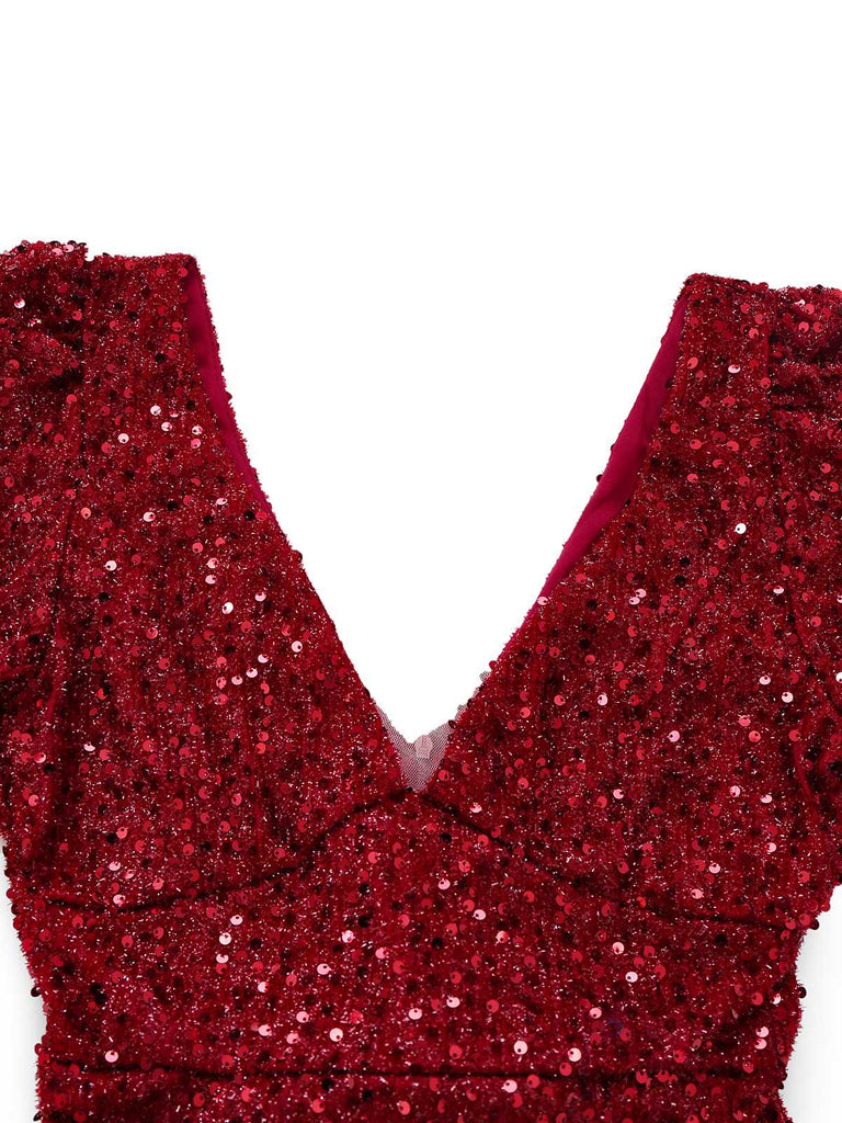 1930s Sequin Bow Maxi Mermaid Dress