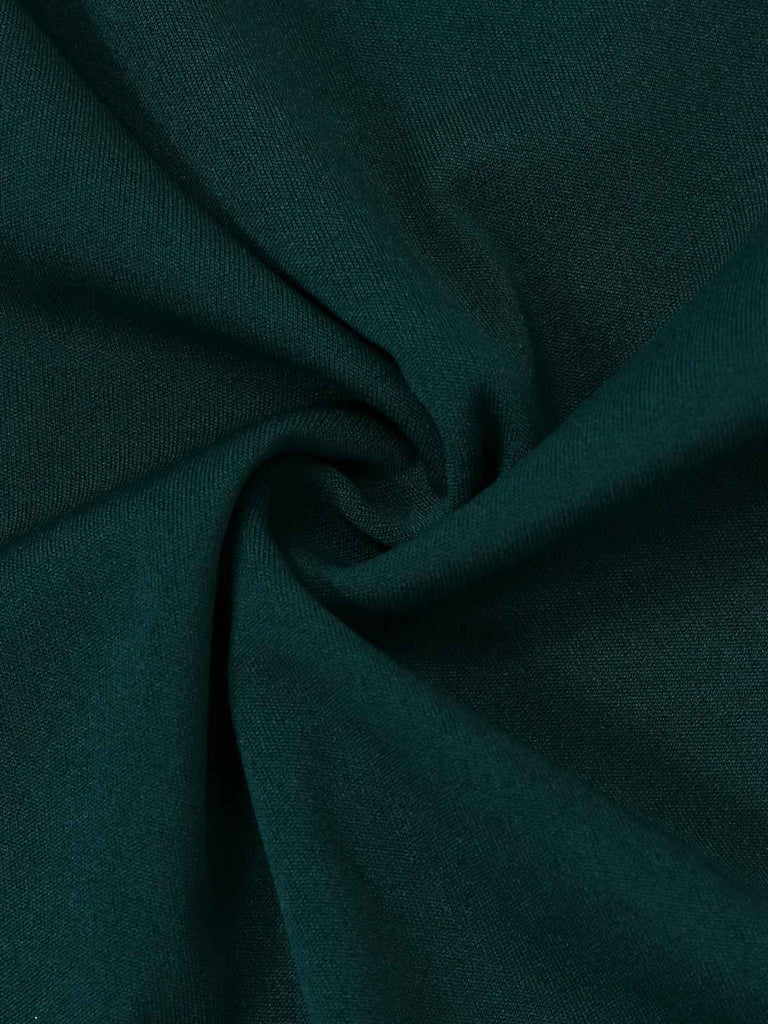 1930s Solid Ruched V-Neck Belted Jumpsuit