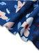 Blue 1940s Floral Puff Sleeves Off-Shoulder Dress