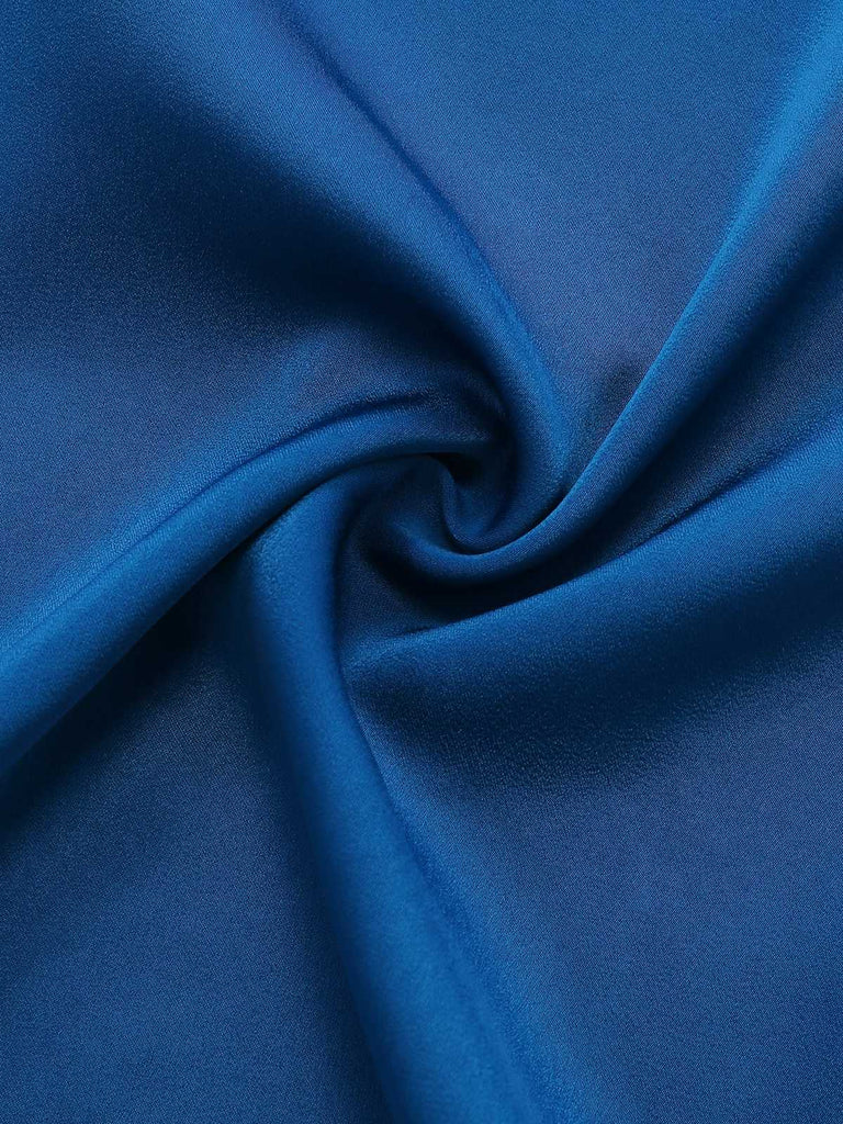 1930s Heart Neck Ruffled Sleeve Satin Dress