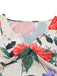 1940s V-Neck Floral Ruched Sleeveless Dress