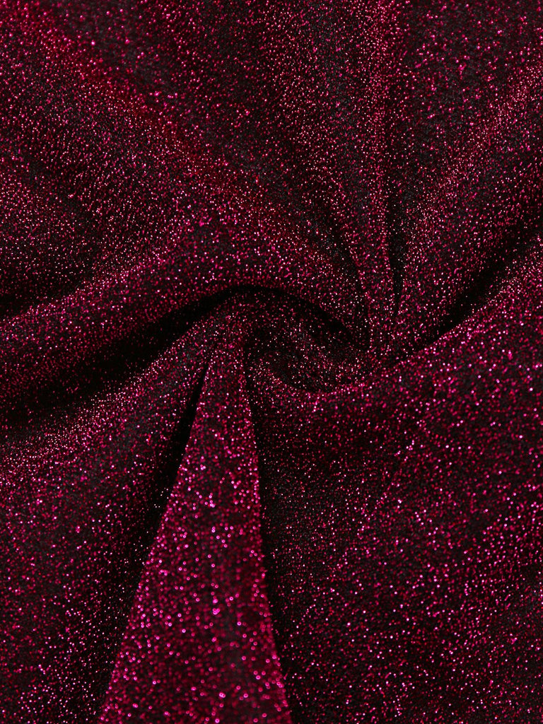 Purple 1970s Sheer Glitter Disco Halter Jumpsuit
