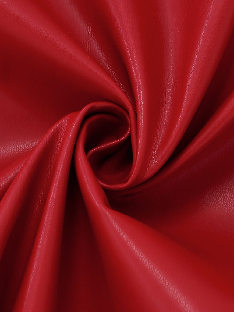 1980s Leather Solid A-Line Sleeveless Dress