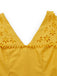 Yellow 1960s Cutout Floral Sleeveless Blouse