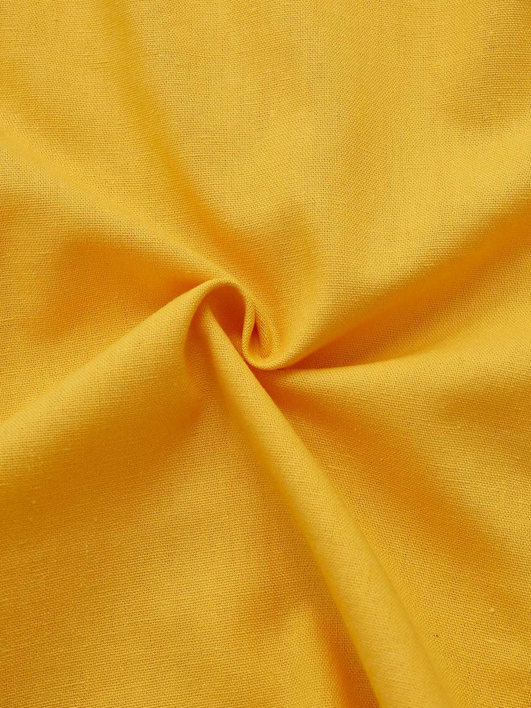 Yellow 1960s Cutout Floral Sleeveless Blouse