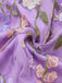 Purple 1950s Floral Embroidered Mesh A-Line Dress