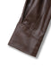 Dark Coffee 1970s Leather Belted Jacket