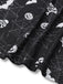 Black 1950s Halloween Print Slit Midi Dress