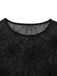 Black 1970s Sheer Spider Web Bishop Sleeve Top