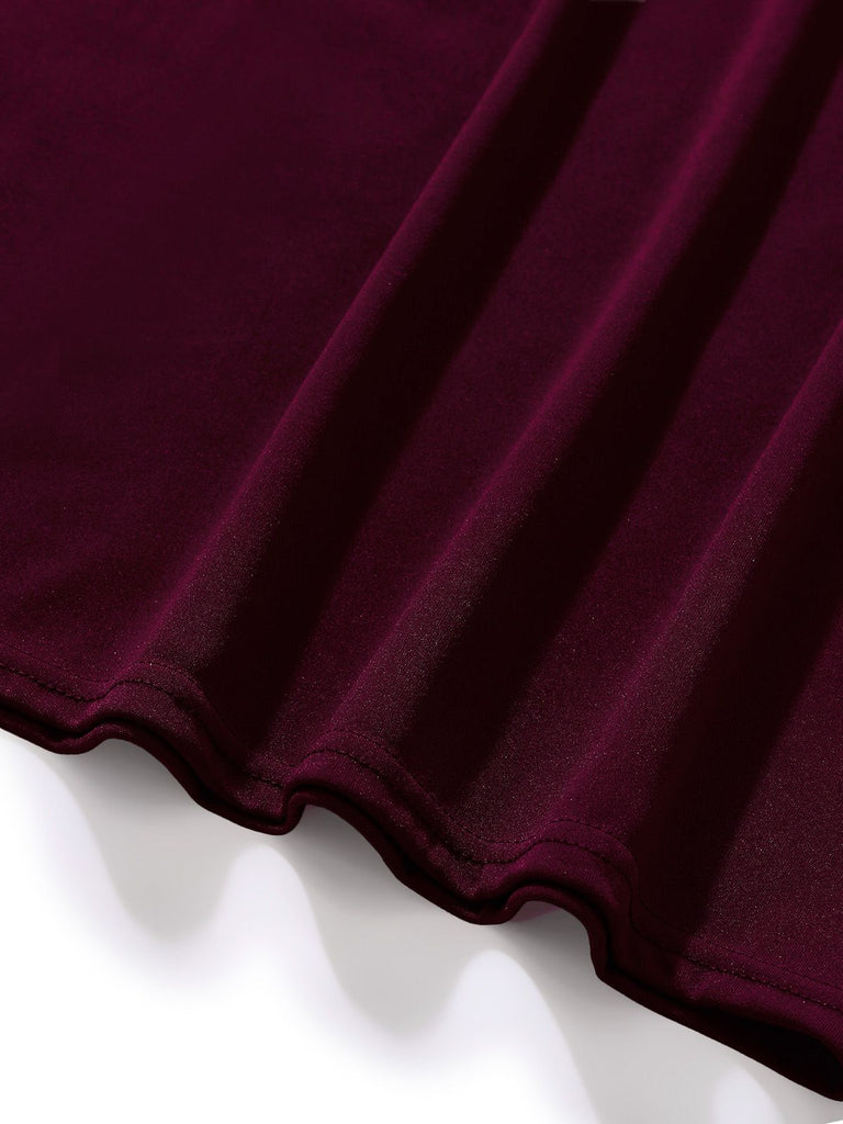 1960s Solid Glitter V-Neck Mesh Bodycon Dress