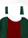 Red & Green 1960s Christmas Plush Trim Dress Set