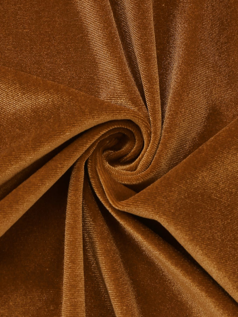 1930s Solid Button Lapel 3/4 Sleeve Dress