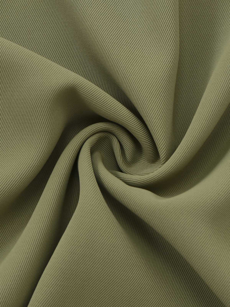 Green 1980s Solid Midi Skirt