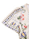 2PCS Cream Color 1950s Tropical Plants Boho Top & Pants