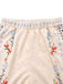 2PCS Cream Color 1950s Tropical Plants Boho Top & Pants