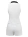 2PCS White 1960s Lapel Collar Button Sleeveless Suit