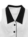 2PCS White 1960s Lapel Collar Button Sleeveless Suit