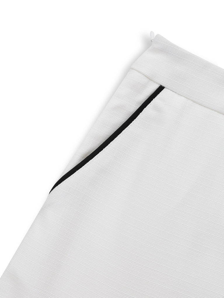 2PCS White 1960s Lapel Collar Button Sleeveless Suit