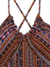 1970s Irregular Print Backless Boho Dress