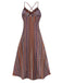 1970s Irregular Print Backless Boho Dress