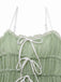 Green 1940s Spaghetti Strap Bow-tied Dress