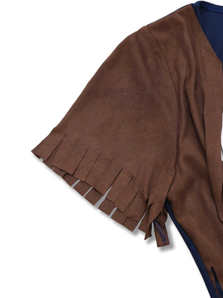 1940s Western Cowgirl Costume Dress With Whip