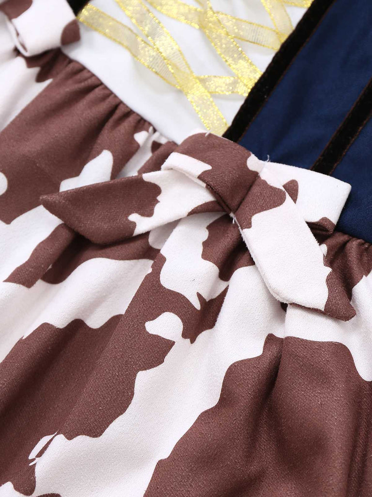 1940s Western Cowgirl Costume Dress With Whip