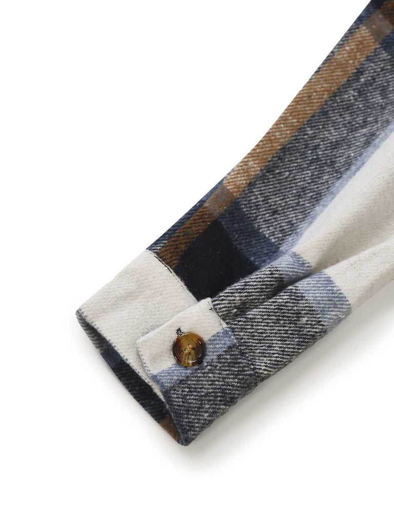 Multicolor 1960s Plaid Belted Shirt Dress