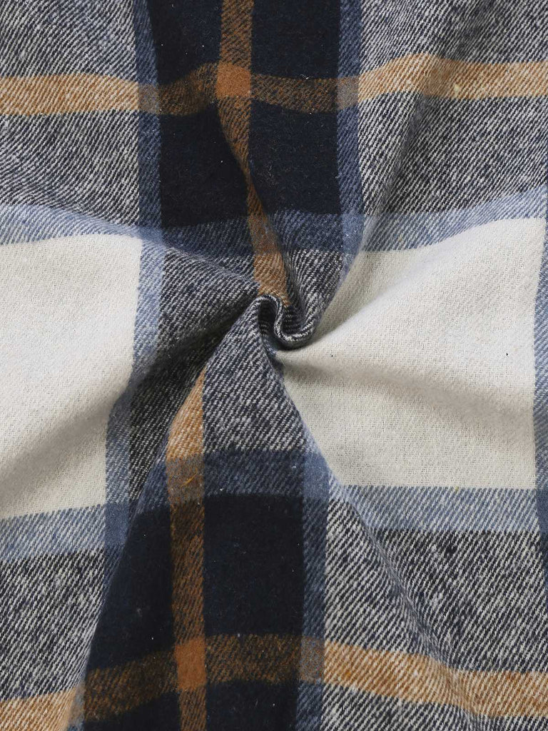 Multicolor 1960s Plaid Belted Shirt Dress