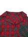 2PCS Red 1930s Christmas Plaid Pajama Set