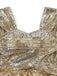 Gold 1980s Off-Shoulder Sequin Party Dress