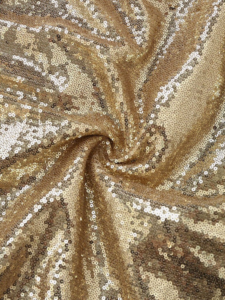 Gold 1980s Off-Shoulder Sequin Party Dress