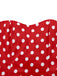 Red 1980s Polka Dot Dress & Mesh Skirt Set