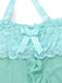 Aqua Blue 1980s Lace Bow Lingerie Set
