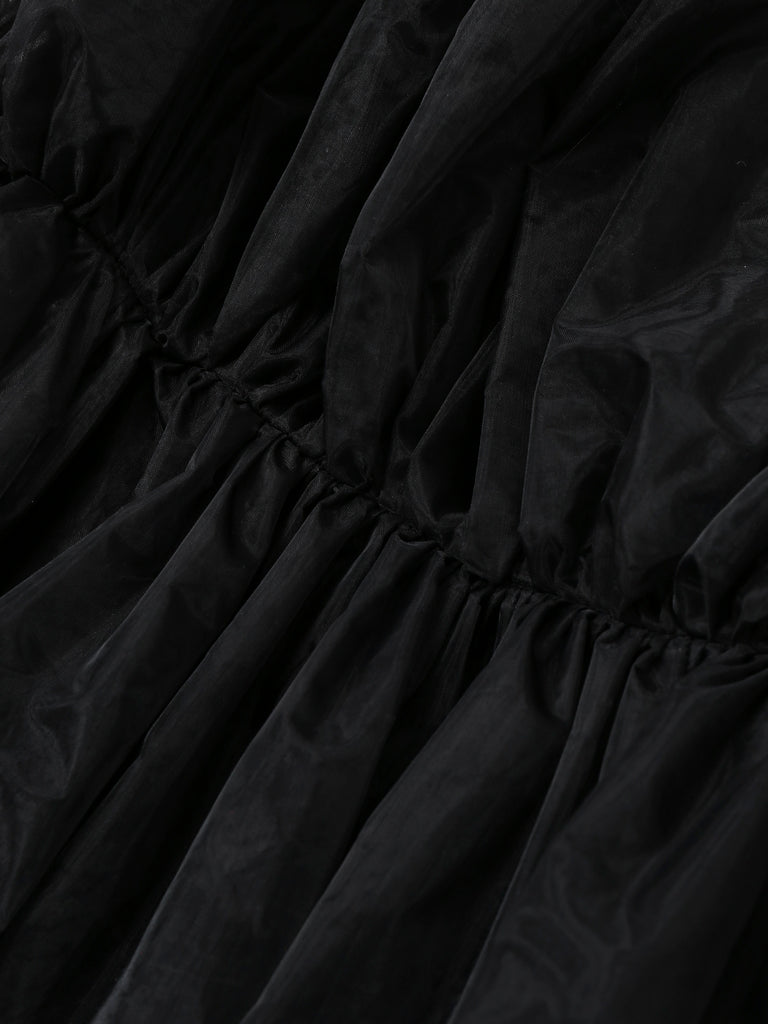 Black 1980s Mesh Bow Dress