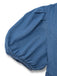 Blue 1970s Denim Puff Sleeve Cut-out Jumpsuit