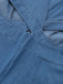Blue 1970s Denim Puff Sleeve Cut-out Jumpsuit