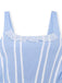 Light Blue 1950s Slip Gingham Lace Dress