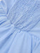 Light Blue 1950s Slip Gingham Lace Dress