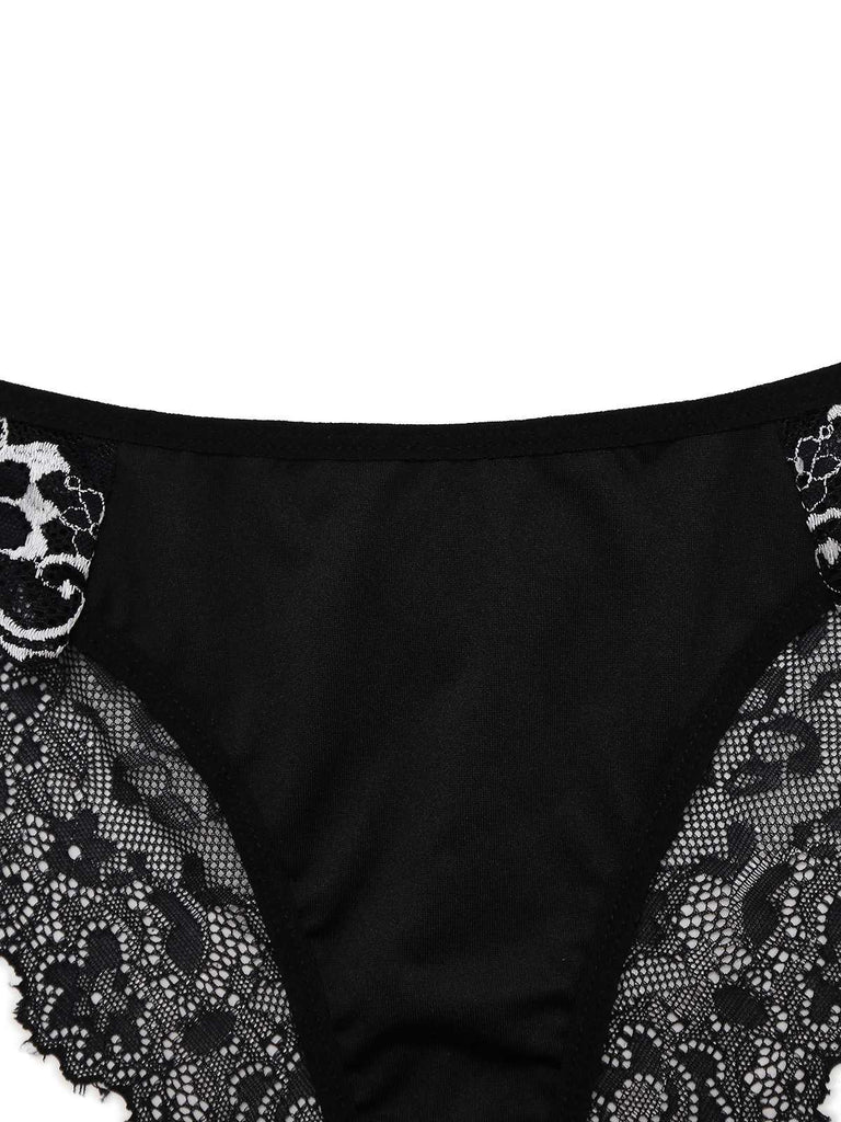 Black 1950s Velvet Lace Slip Nightgown