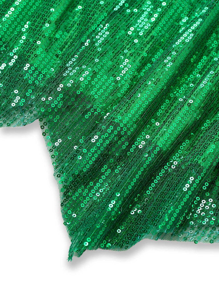 1970s Sparkling Green Fairy Costume Dress With Wings