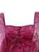 Purple 2PCS 1930s Hocus Pocus Lace Floral Top & Skirt