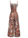 Multicolor 1970s Boho Spaghetti Strap Jumpsuit