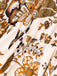 Caramel Colour 1970s Floral Boho Style Dress