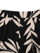 2PCS Black 1970s Halter Backless Botanical Stripe Top & Wide Leg Pants