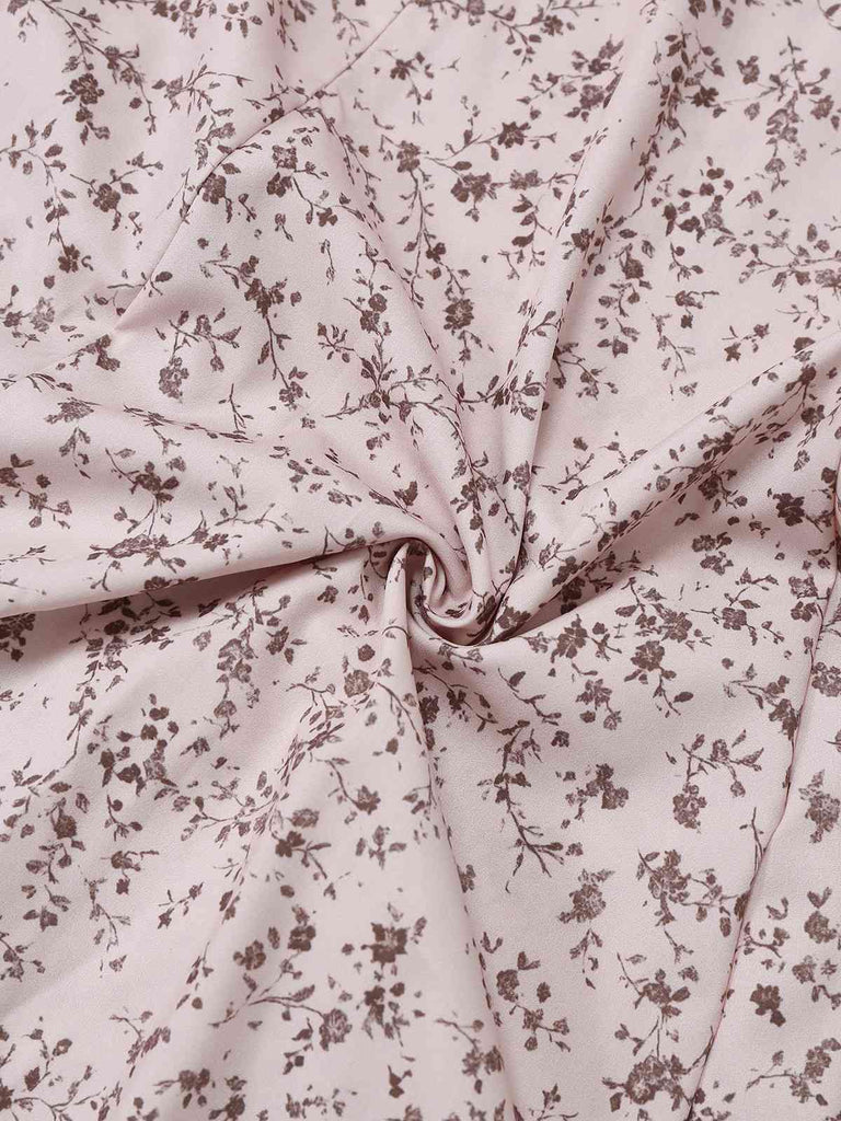 Multicolor 1940s Floral V-Neck Irregular Ruffle Hem Dress