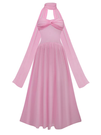 1950s Strapless Halter Neck Dress