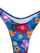 Blue 1960s Cartoon Floral Spaghetti Straps Swimsuit